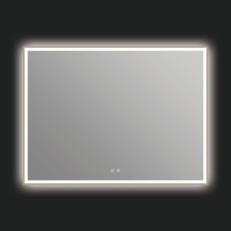 ICO Bath Eden 48" W x 36" H Modern Rectangular Aluminum Framed Bathroom Wall Mirror with Light Brushed Bronze