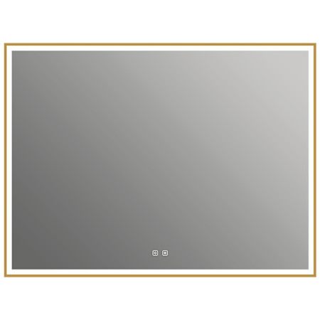 ICO Bath Eden 48" W x 36" H Modern Rectangular Aluminum Framed Bathroom Wall Mirror with Light Brushed Gold