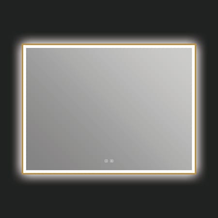 ICO Bath Eden 48" W x 36" H Modern Rectangular Aluminum Framed Bathroom Wall Mirror with Light Brushed Gold