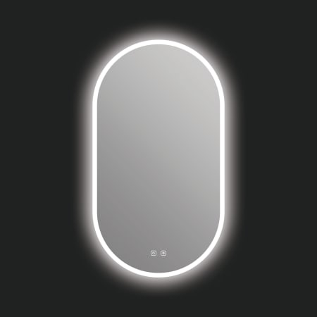 ICO Bath Iris 20" W x 36" H Modern Oval Aluminum Frameless Bathroom Wall Mirror with Light N/A
