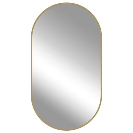 ICO Bath Morgan 20"W x 36"H Oval Flat Framed Wall Mounted Bathroom Mirror Brushed Gold