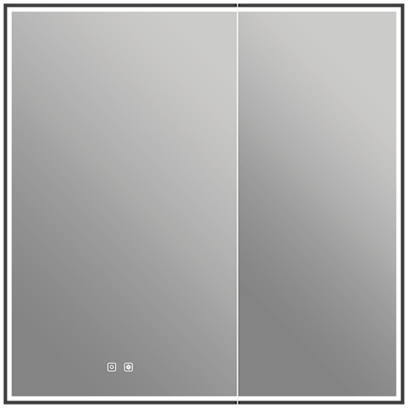 ICO Bath Nova 36" x 36" Lighted Framed Double Door Medicine Cabinet Matte Black