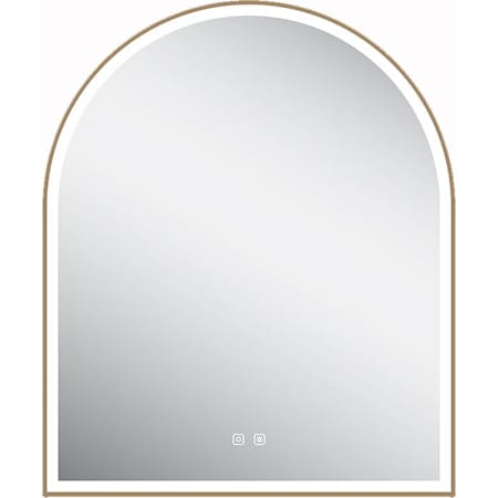ICO Bath Odin 29-1/2"W x 36"H Arched Flat Framed Wall Mounted Bathroom Mirror with LED Lighting Brushed Bronze