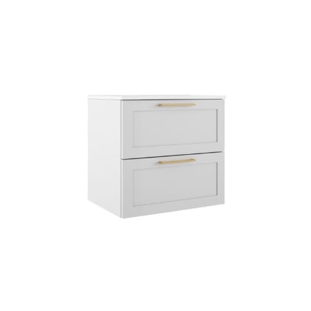 ICO Bath Rhythm 24" Wide Single Basin Vanity Set with Cabinet, Stone Composite Vanity Sink Top, and Handle Pull Matte White