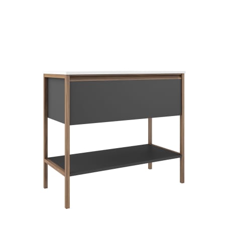 ICO Bath Tempo 36" Wide Single Basin Vanity Set with Single Drawer Cabinet and Stone Composite Vanity Sink Top Ash Grey
