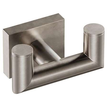 ICO Bath Crater Double Robe Hook Brushed Nickel