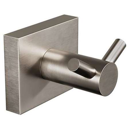 ICO Bath Crater Robe Hook with Double Hooks Brushed Nickel