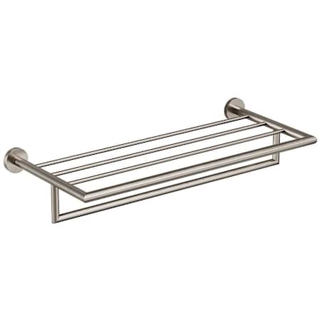 ICO Bath Summit 25" Brass Towel Rack Brushed Nickel