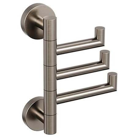 ICO Bath Lava Triple Robe Hook Brushed Nickel