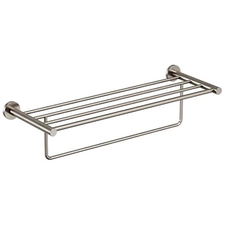ICO Bath Lava 24" Brass Towel Rack Brushed Nickel
