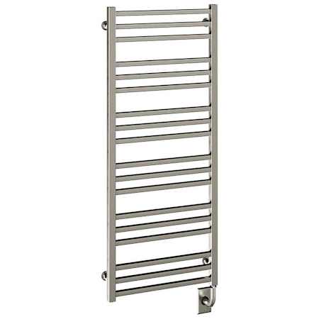 ICO Bath Tuzio Avento 19-1/2"W x 47-1/2"H 120 V Hardwired Steel Towel Warmer Brushed Nickel