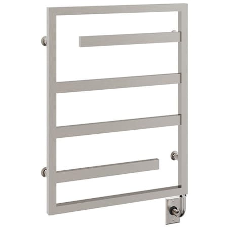 ICO Bath Tuzio Vasto 23-1/2"W x 31"H 120 V Hardwired Steel Towel Warmer Brushed Nickel