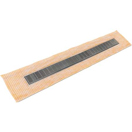 Infinity Drain 24" FCSIG 65 Linear Drain Kit with 2 1/2" Perforated Slotted Grate Gunmetal