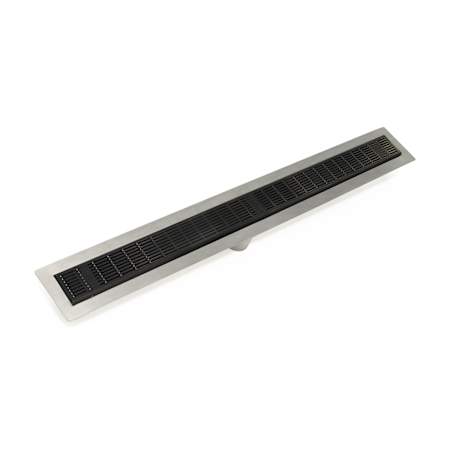 Infinity Drain 32" FFIG 65 Linear Drain Kit with 2 1/2" Perforated Slotted Grate Matte Black