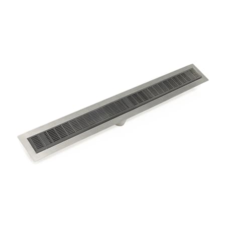 Infinity Drain 36" FFIG 65 Linear Drain Kit with 2 1/2" Perforated Slotted Grate Gunmetal