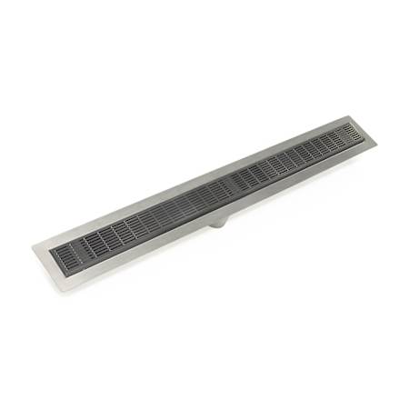 Infinity Drain 60" FFIG 65 Linear Drain Kit with 2 1/2" Perforated Slotted Grate Gunmetal