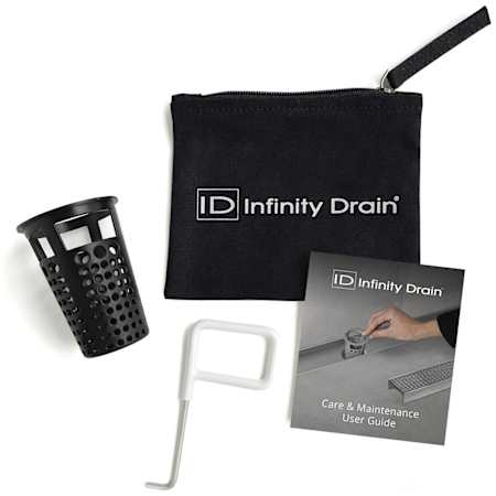 Infinity Drain Hair Maintenance Kit – Includes Maintenance Guide, DKEY Lift-Out Key, and HB 65 Hair Basket Black
