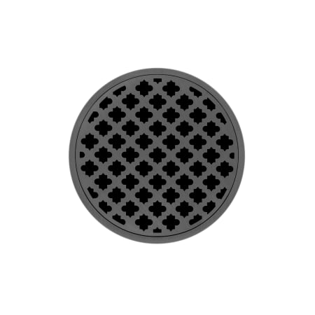 Infinity Drain 5" Round RMD 5 Center Drain Complete Kit with Moor Pattern Decorative Plate with ABS Drain Body, 2" Outlet Gunmetal