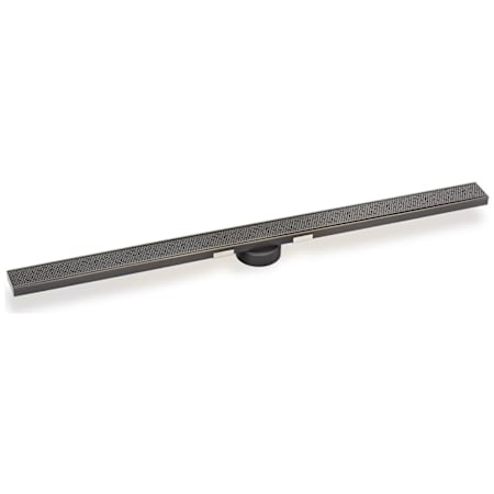 Infinity Drain Site Sizable 96" Stainless Steel High Flow Linear Drain Kit with 2 1/2" Adhesion Style Grate – Includes ABS Drain Body with 3" Outlet Gunmetal