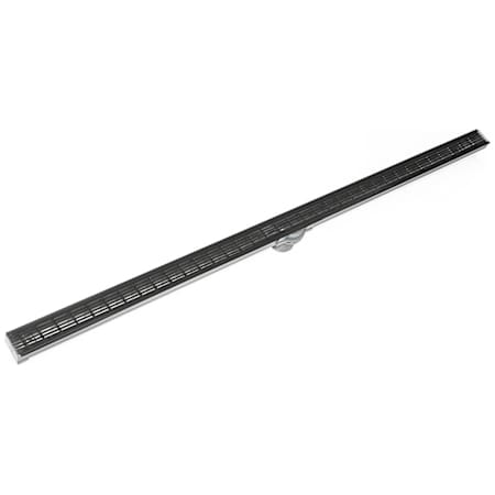 Infinity Drain 96" Site Sizable Low Profile Stainless Steel Linear Drain Complete Kit with 1-1/2" Wedge Wire Grate – Includes PVC Channel, Stop Ends, and Outlet Assembly Gunmetal