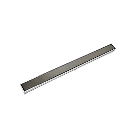 Infinity Drain 36" S-PVC Series Low Profile Complete Kit with 2-1/2" Solid Grate Gunmetal