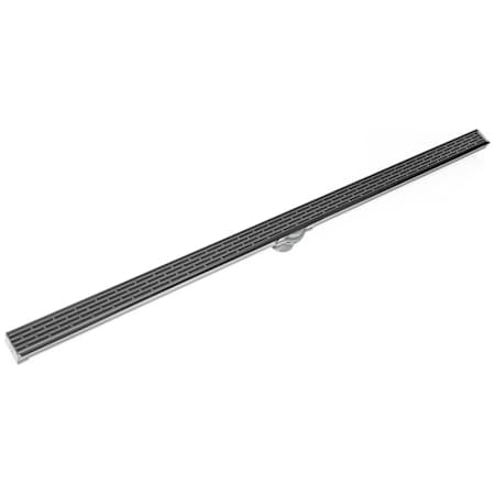 Infinity Drain 96" Site Sizable Stainless Steel Low Profile Linear Drain Kit with 1 1/2" Perforated Offset Slot Grate – Includes PVC Channel, Stop Ends, and Outlet Assembly Gunmetal