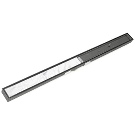 Infinity Drain 48" Site Sizable Stainless Steel Linear Drain Kit with Low Profile Tile Insert Frame – Includes Stainless Steel Channel and Outlet Assembly Gunmetal