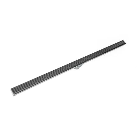 Infinity Drain 72" S-AG 38 Linear Drain Complete Kit with 1 1/2" Wedge Wire Grate Gunmetal