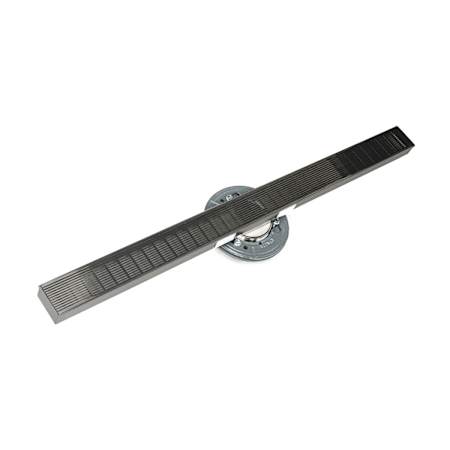 Infinity Drain 60" S-AS 99 High Flow Linear Drain Complete Kit with 2 1/2" Wedge Wire Grate with Cast Iron Drain Body, 3" No Hub Outlet Gunmetal