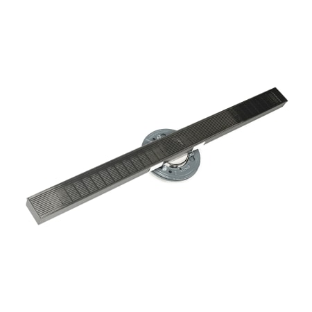 Infinity Drain 60" S-AS 99 High Flow Linear Drain Complete Kit with 2 1/2" Wedge Wire Grate with PVC Drain Body, 3" Outlet Gunmetal