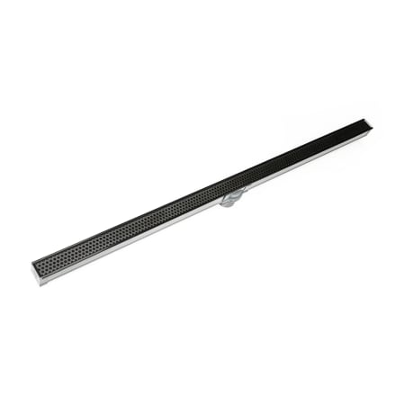 Infinity Drain 96" S-DG 38 Linear Drain Complete Kit with 1 1/2" Perforated Circle Pattern Grate Gunmetal