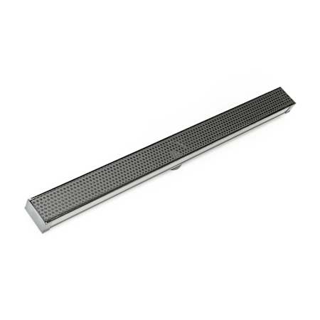 Infinity Drain 48" S-DG 65 Linear Drain Complete Kit with 2 1/2" Perforated Circle Pattern Grate Gunmetal