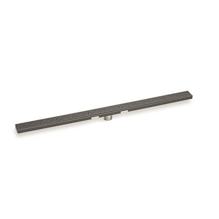 Infinity Drain 48" S-GRAS 65 Linear Drain Complete Kit with 2 1/2" Adhesion Style Grate Gunmetal