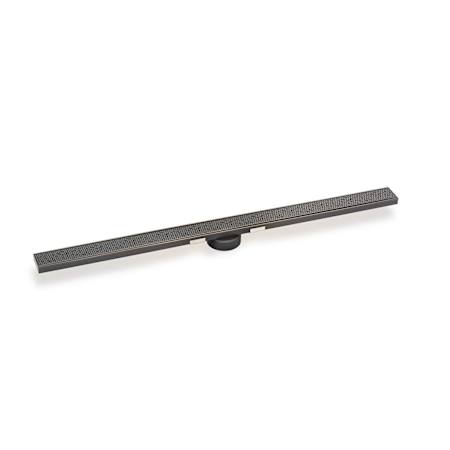 Infinity Drain 48" S-Stainless Steel Series High Flow Complete Kit with 2-1/2" Adhesion Style Grate with PVC Drain Gunmetal