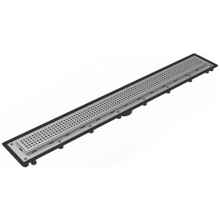 Infinity Drain 32" Complete Universal Infinity Drain Linear Drain Kit with ABS Channel and Square Pattern Grate Polished Stainless