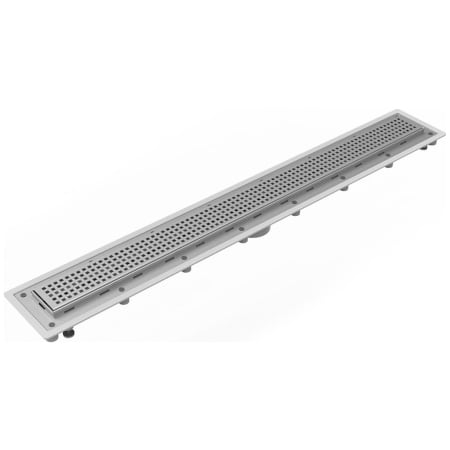 Infinity Drain 32" Complete Universal Infinity Drain Linear Drain Kit with PVC Channel and Square Pattern Grate Polished Stainless