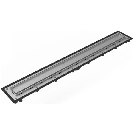 Infinity Drain 24" Complete Universal Infinity Drain Linear Drain Kit with ABS Channel and Tile Insert Grate Satin Stainless