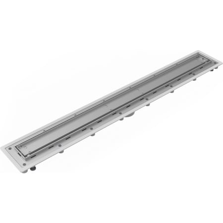 Infinity Drain 48" Complete Universal Infinity Drain Linear Drain Kit with PVC Channel and Tile Insert Grate Satin Stainless