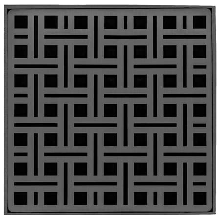 Infinity Drain 5" x 5" Premium Center Drain Kit with Weave Pattern Decorative Plate – Includes Cast Iron Drain Body for Hot Mop with 2" Outlet Gunmetal