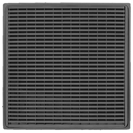 Infinity Drain 4" x 4" Premium Center Drain Kit with Wedge Wire Pattern Decorative Plate – Includes Cast Iron Drain Body with 2" Outlet Gunmetal