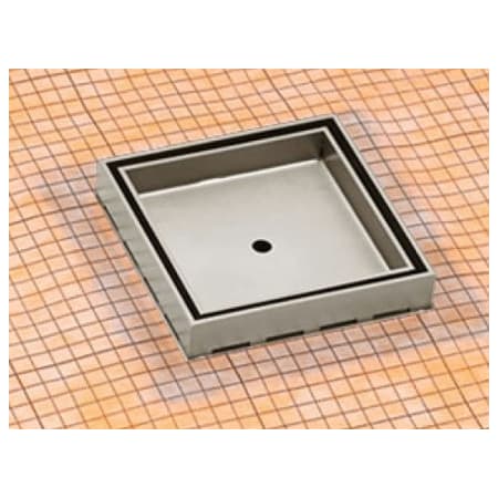 Infinity Drain 5”x5” Square Tile in Drain with Schluter-KERDI Matte White