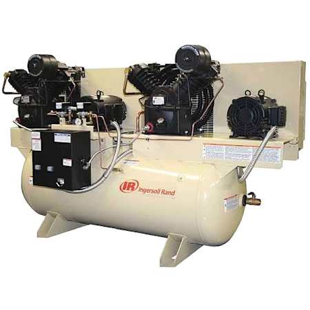 Ingersoll Rand 15 HP 120 Gal 175 Max PSI Two-Stage - Duplex Stationary Electric (208 Volt 3 Phase) Fully Packaged Reciprocating Air Compressor N/A