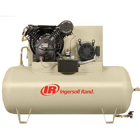 Ingersoll Rand 10 HP 120 Gal 175 Max PSI Two-Stage Stationary Electric (230 Volt 3 Phase) Fully Packaged Reciprocating Air Compressor with Horizontal Tank N/A