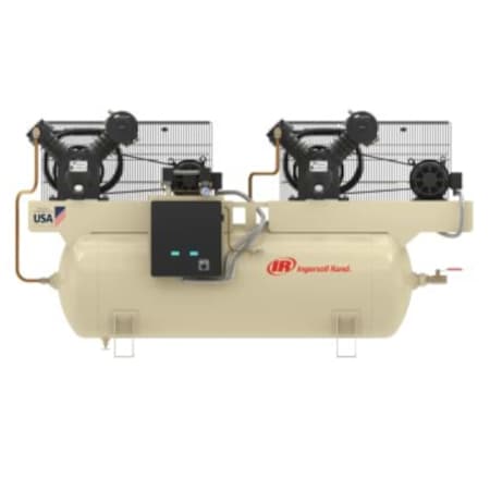 Ingersoll Rand 20 HP 120 Gal 175 Max PSI Two-Stage - Duplex Stationary Electric (208 Volt 3 Phase) Reciprocating Air Compressor with Horizontal Tank N/A
