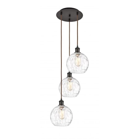 Innovations Lighting Athens Water Glass - 3 Light - 15 inch Cord Hung Oil Rubbed Bronze