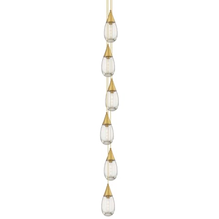 Innovations Lighting Milan 6 Light 8" Wide Multi Light Pendant Brushed Brass / Clear