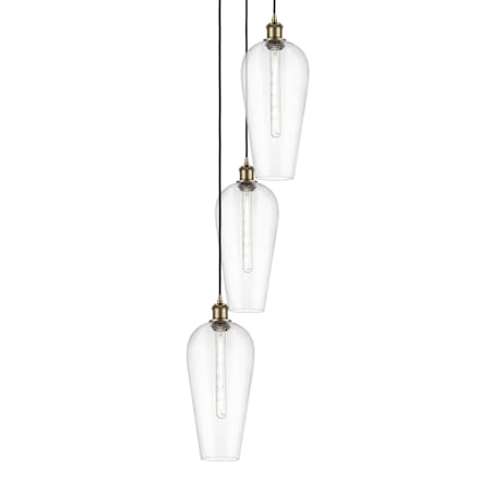Innovations Lighting Chelsea 3 Light 15" Wide Multi Light Pendant Antique Brass / Clear