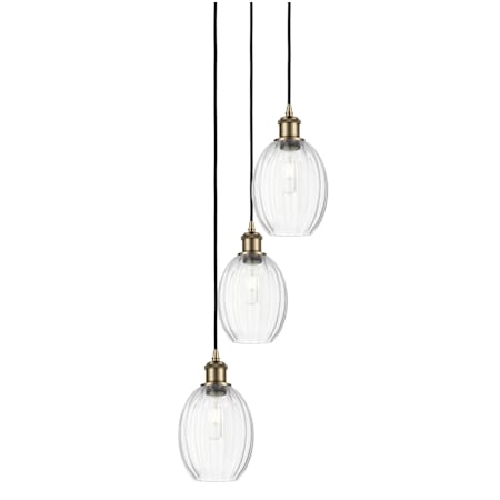 Innovations Lighting Preston 3 Light 13" Wide Multi Light Pendant Antique Brass / Clear
