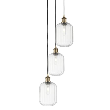 Innovations Lighting Preston 3 Light 14" Wide Multi Light Pendant Antique Brass / Clear