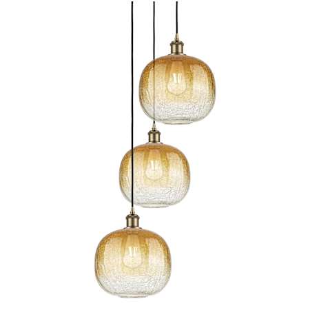 Innovations Lighting Brookhaven Sphere 3 Light 17" Wide Multi Light Pendant Antique Brass / Amber